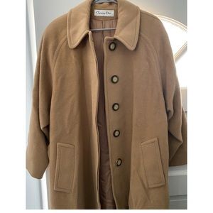 Christian Dior Beige Hidden Button Peacoat